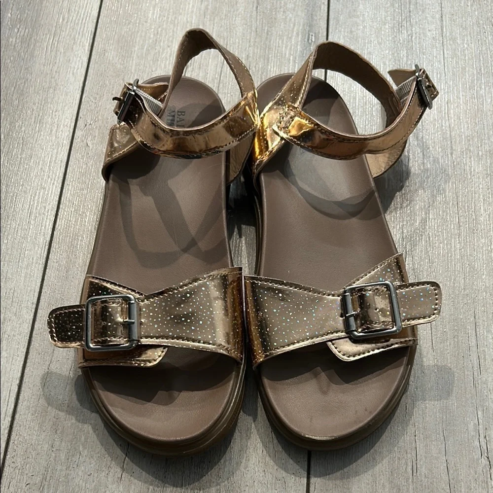 Badgley Mischka little girls glitter sandals size 4